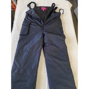 LONDON FOG Classic Snow Bib Ski Pant Snowsuit Youth Black L 14-16 NWT